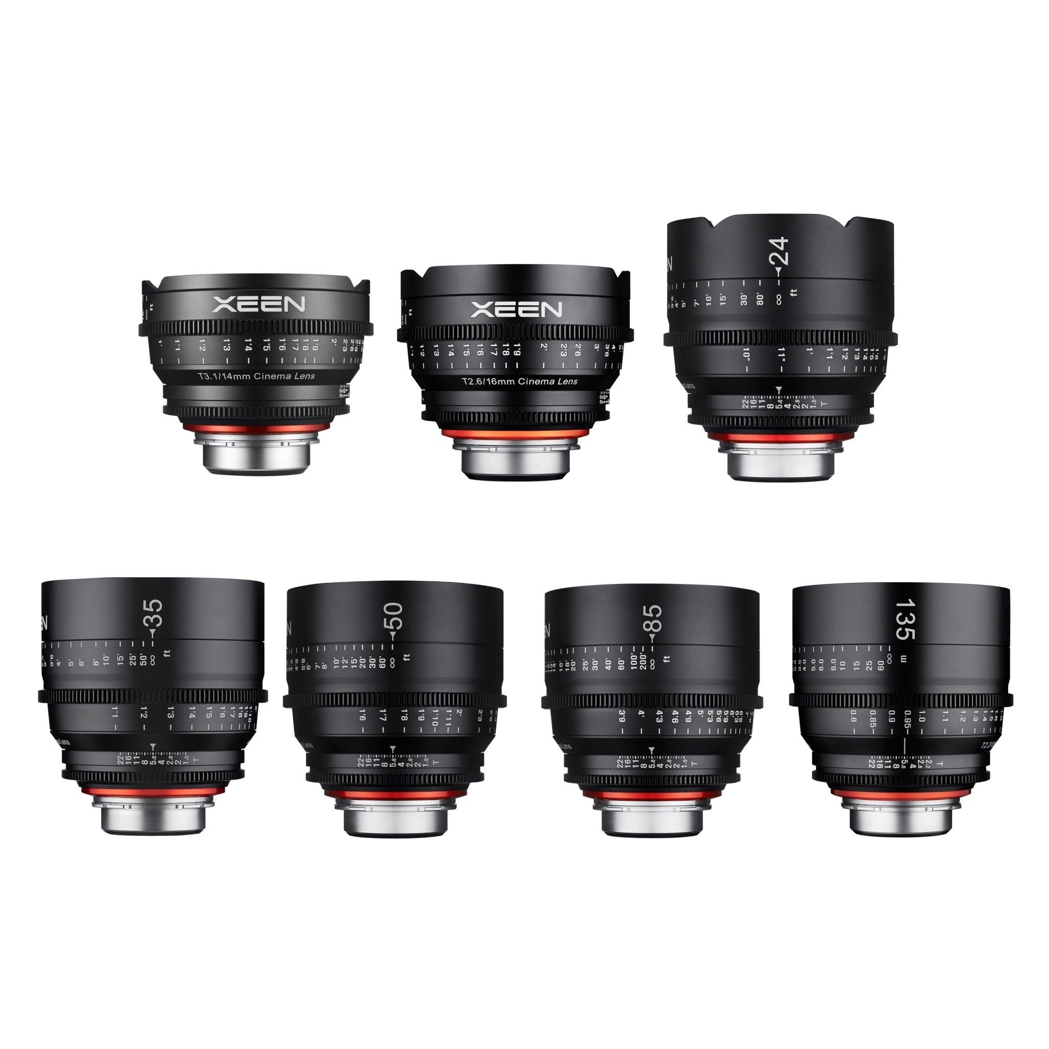 14, 16, 24, 35, 50, 85, 135mm XEEN Pro Cinema Lens Bundle - Rokinon