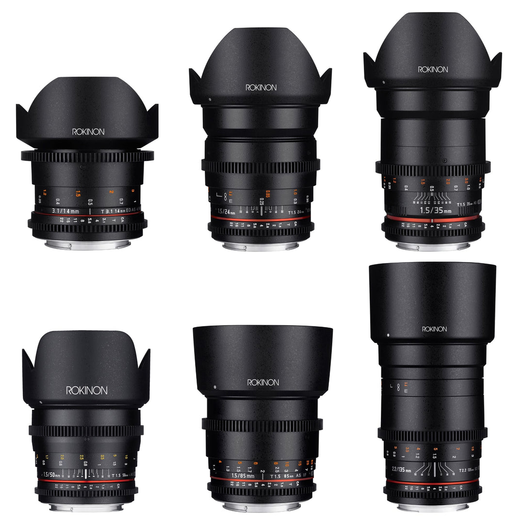 14, 24, 35, 50, 85, 135mm Cine DS Lens Bundle - Rokinon