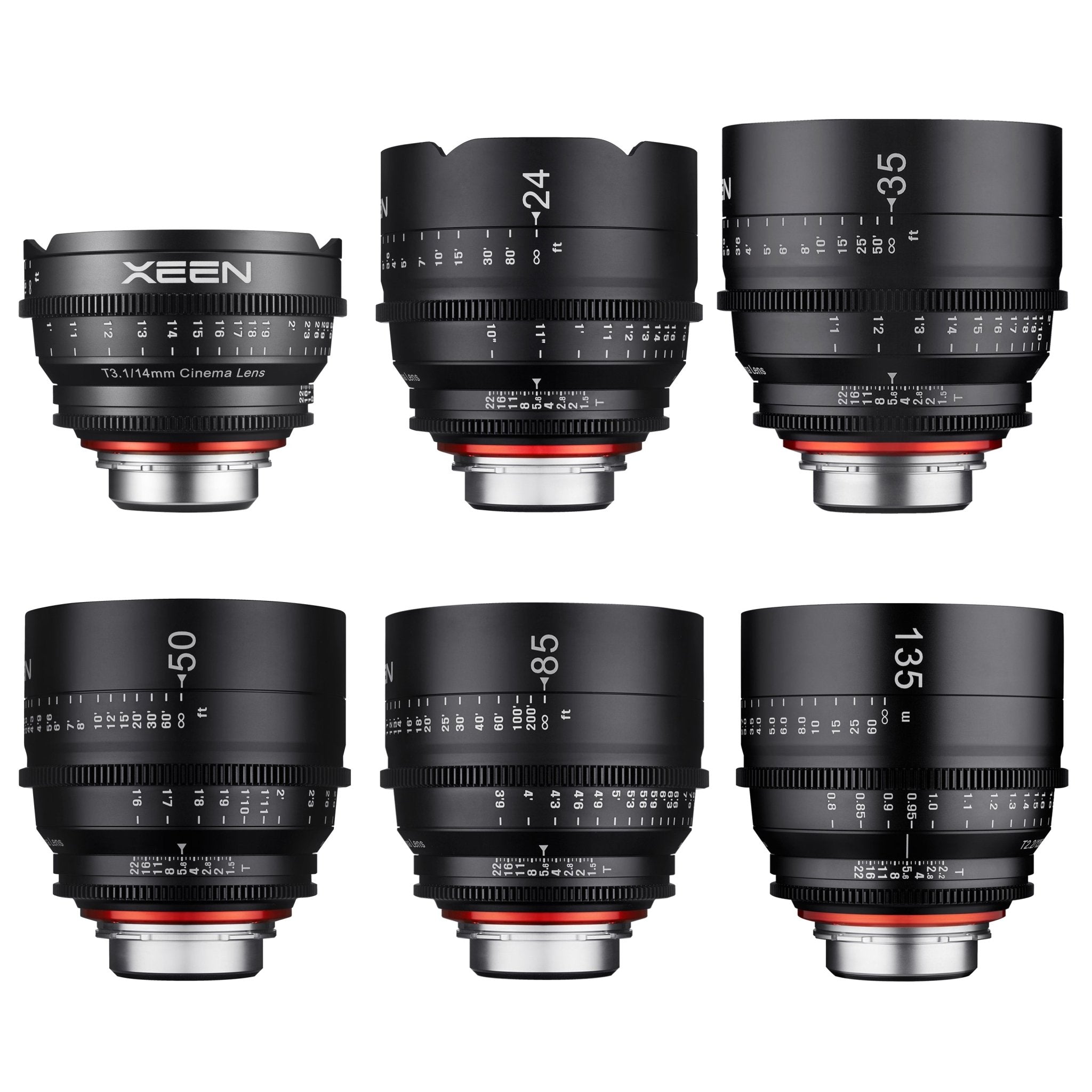14, 24, 35, 50, 85, 135mm XEEN Pro Cinema Lens Bundle - Rokinon