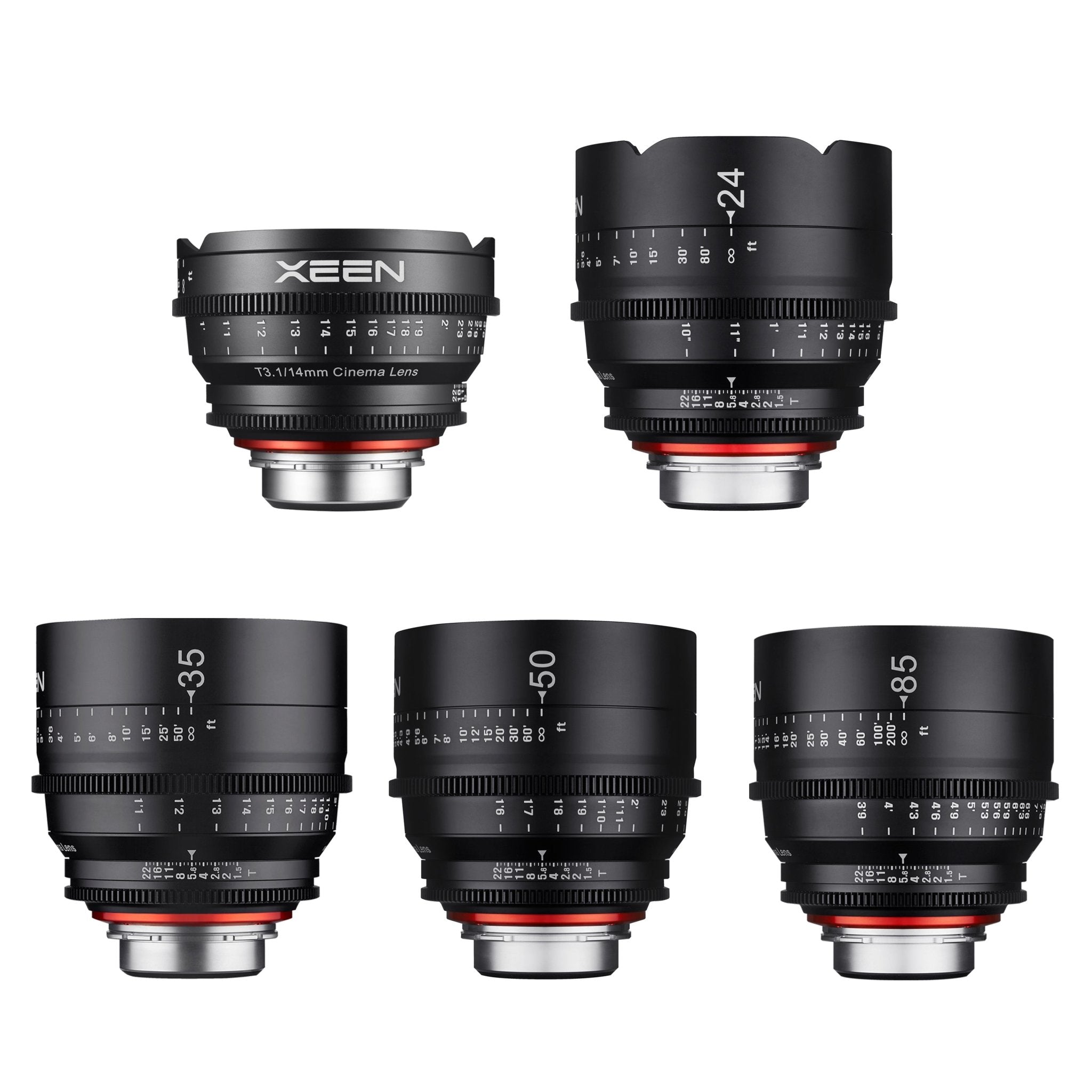 14, 24, 35, 50, 85mm XEEN Pro Cinema Lens Bundle - Rokinon