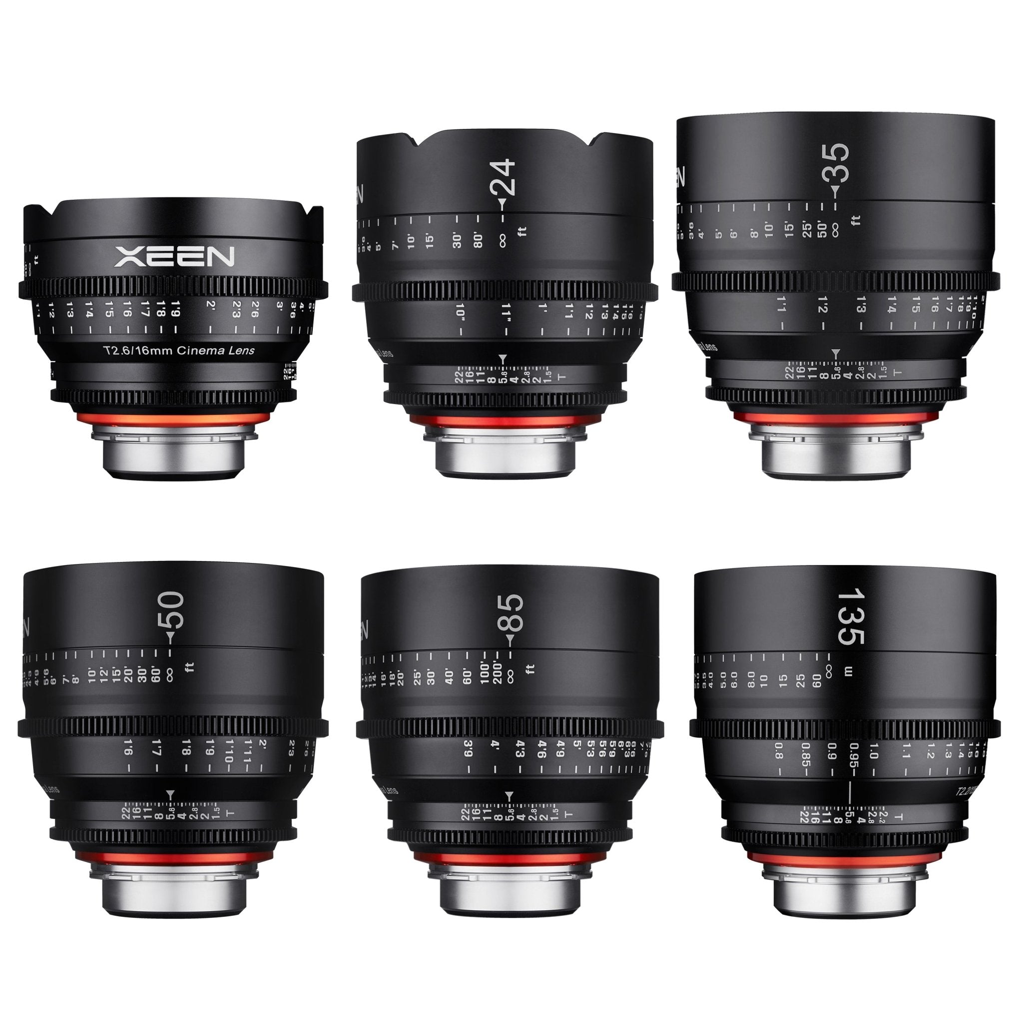 16, 24, 35, 50, 85, 135mm XEEN Pro Cinema Lens Bundle - Rokinon