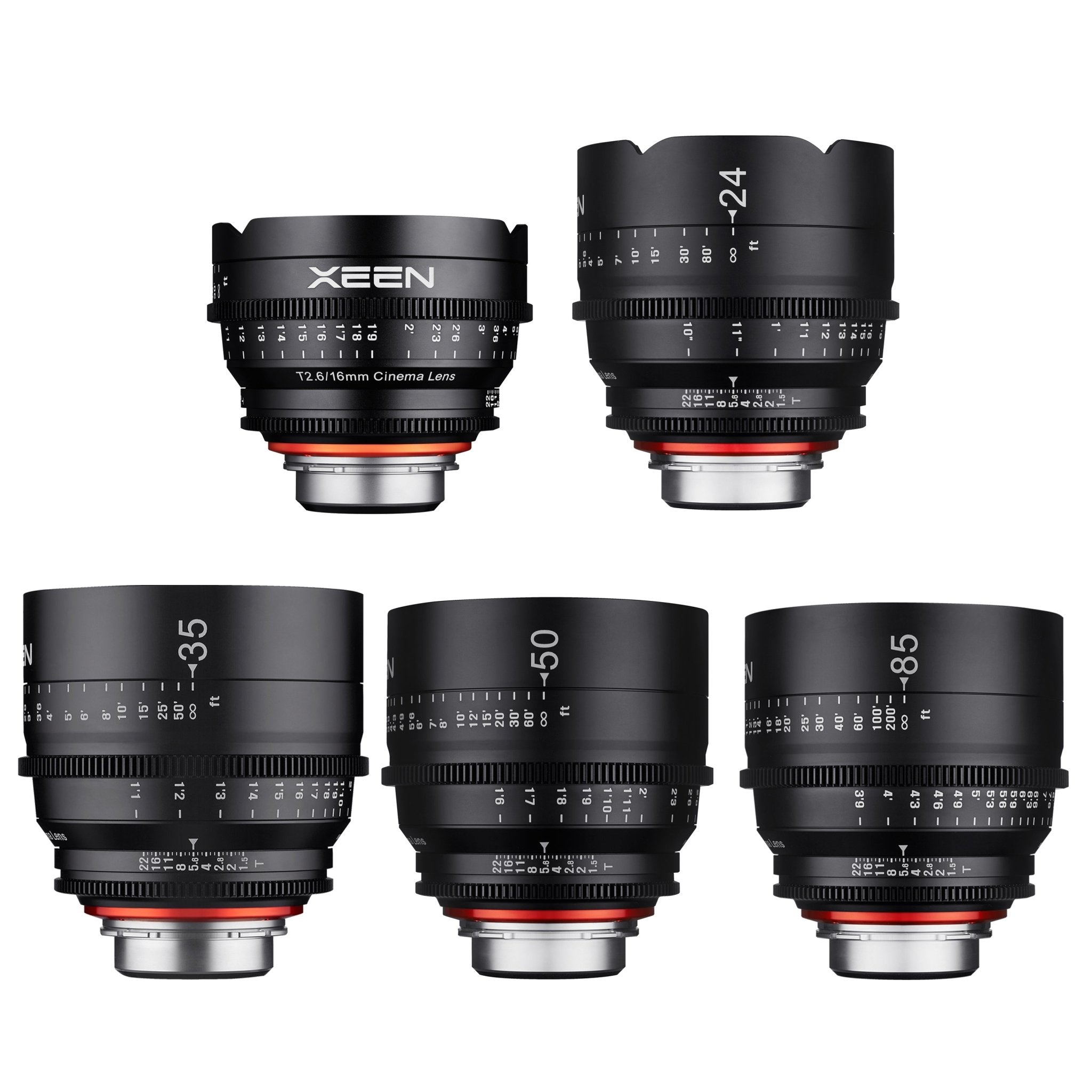 16, 24, 35, 50, 85mm XEEN Pro Cinema Lens Bundle - Rokinon