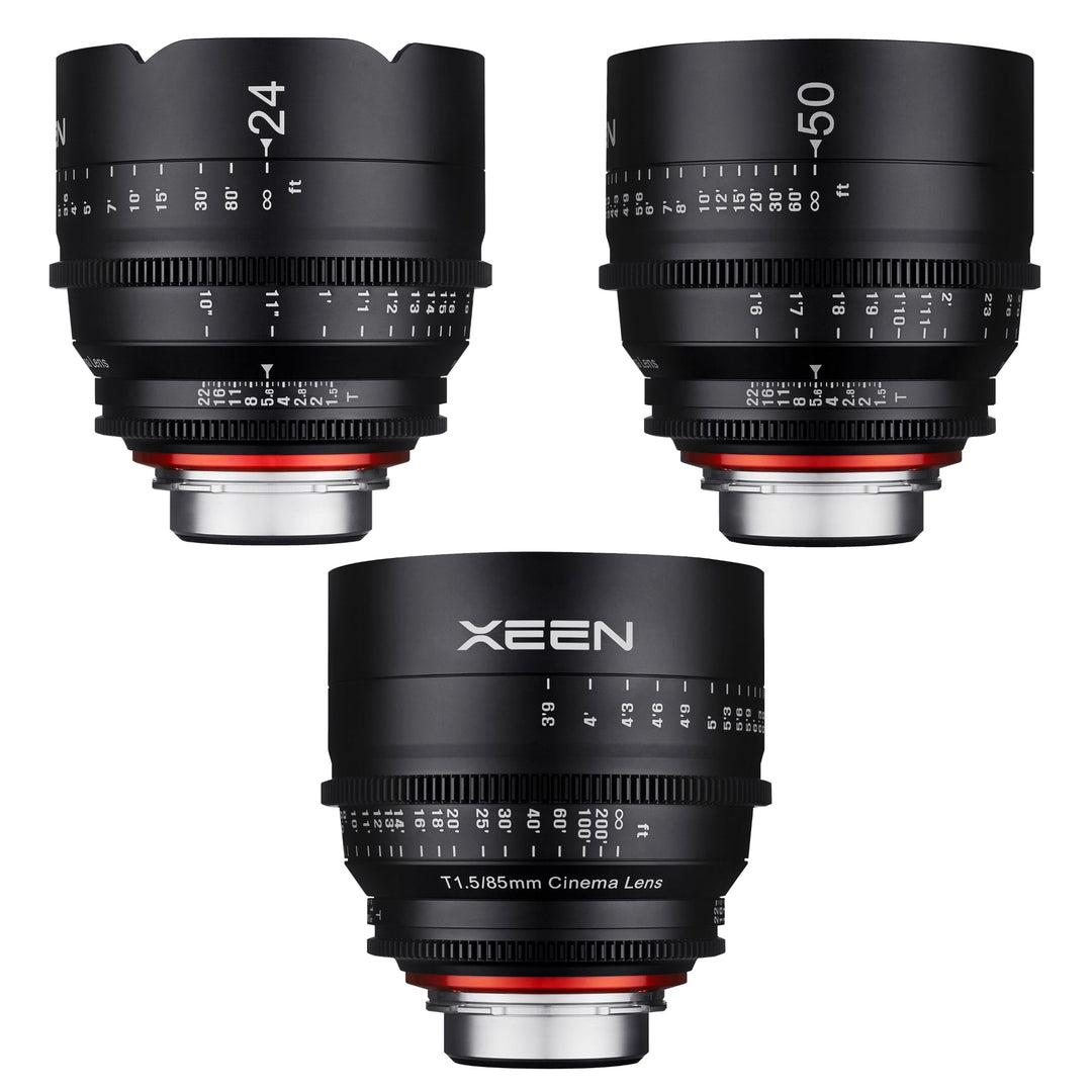 24, 50, 85mm T1.5 XEEN Pro Cinema Lens Bundle - Rokinon