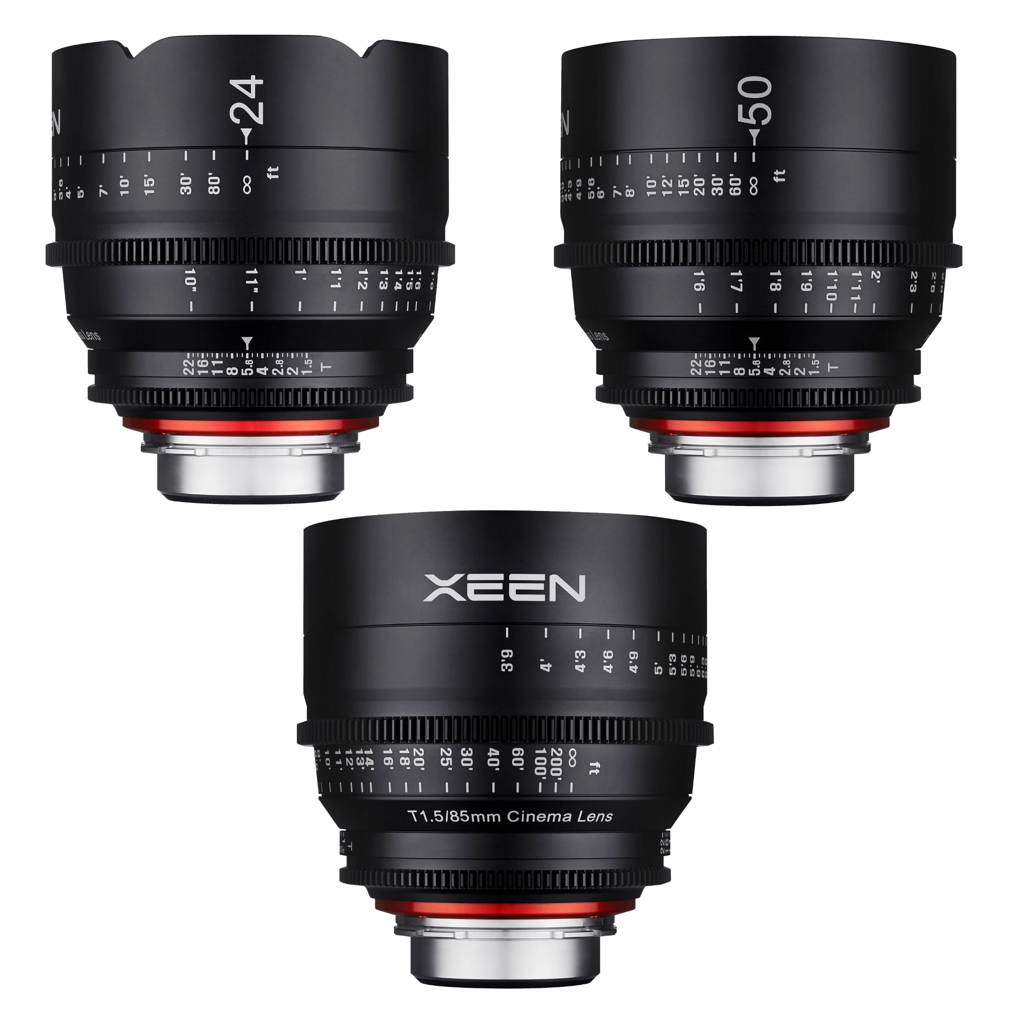 24, 50, 85mm T1.5 XEEN Pro Cinema Lens Bundle - Rokinon