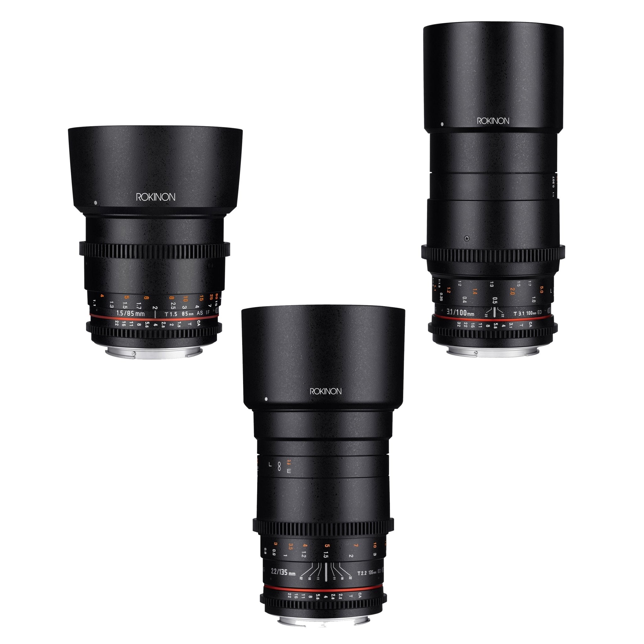 85, 100, 135mm Cine DS Lens Bundle – Rokinon