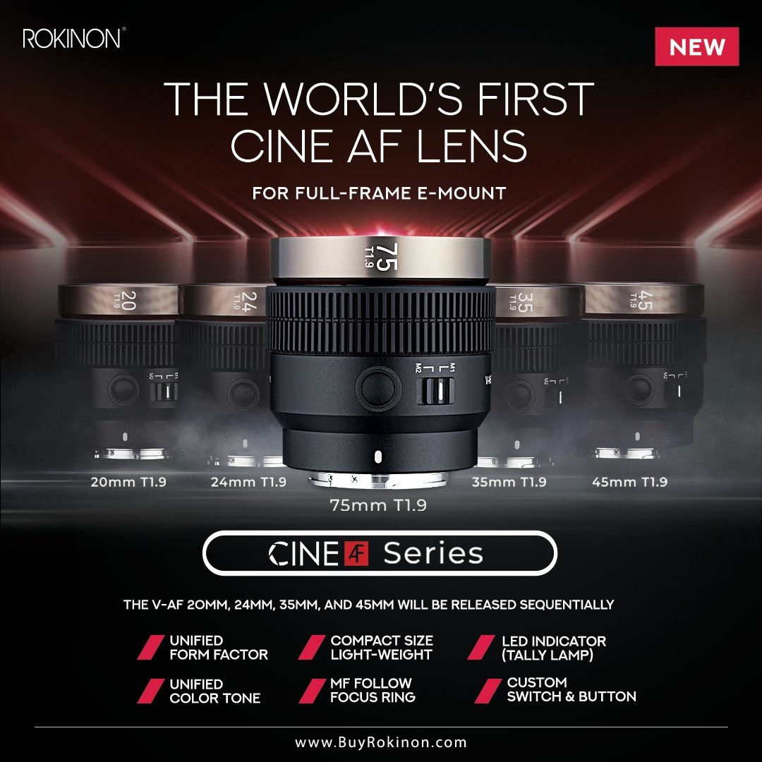 New 75mm T1.9 Cine Auto Focus Full Frame for Sony E - Rokinon