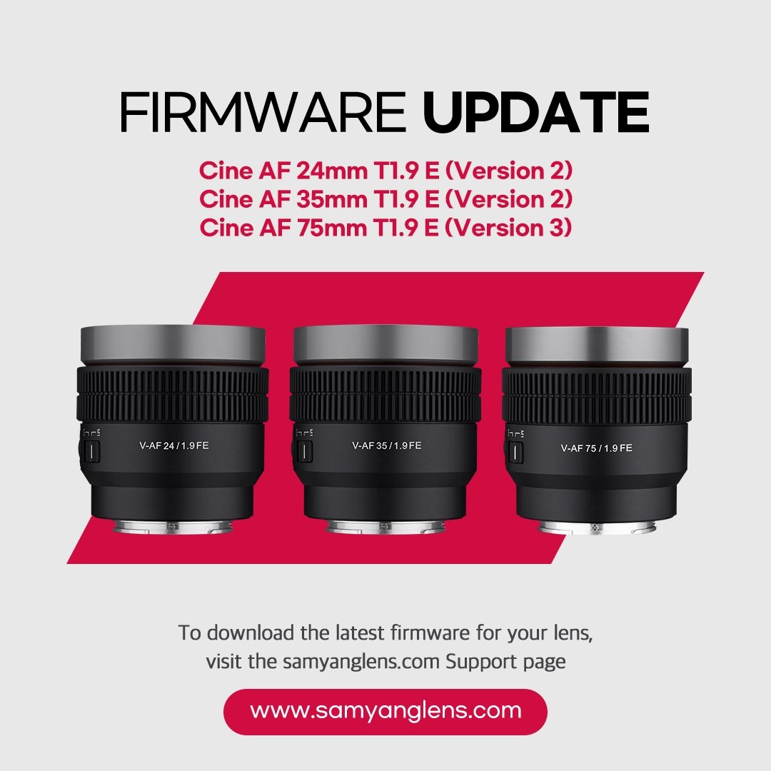 New Firmware Release for the 24mm, 35mm and 75mm Cine AF Lenses